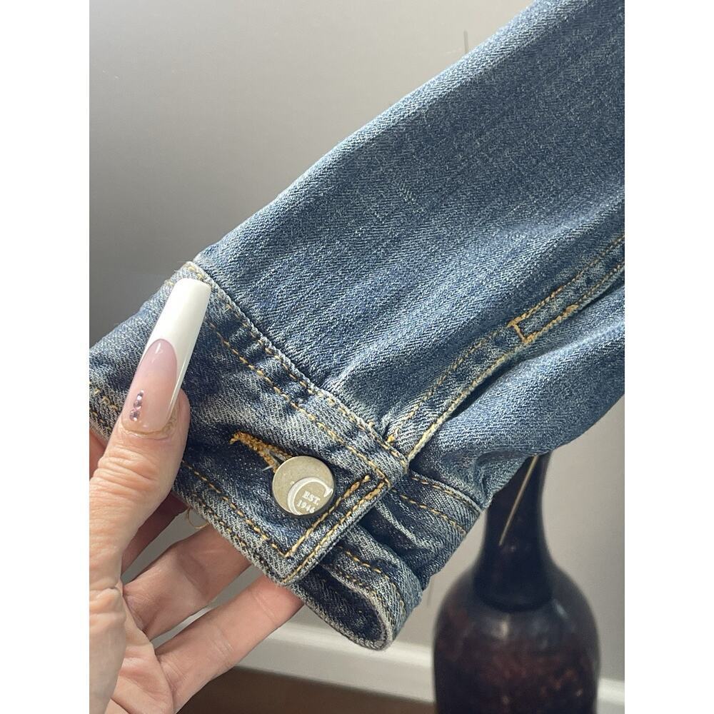 EST 1946 Denim distressed blue jean jacket 18 to 20 W Vintage - Picture 6 of 9